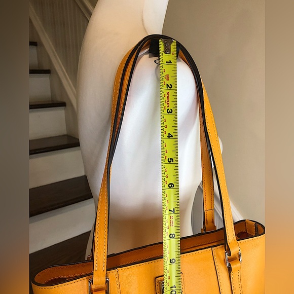 DOONEY BOURKE Orange Saffiano Leather Red Lining Two Top Handle Shoulder Straps - Picture 8 of 17